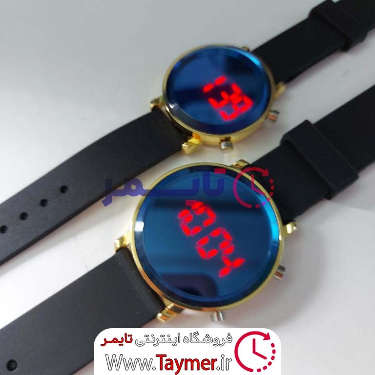 ساعت ست زنانه و مردانه دیجیتالی رنگ مشکی طلایی