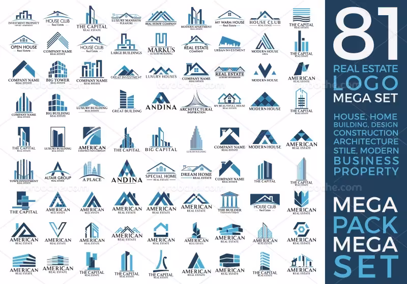 وکتور لوگوی املاک آبی | گرافیک با طعم تربچه