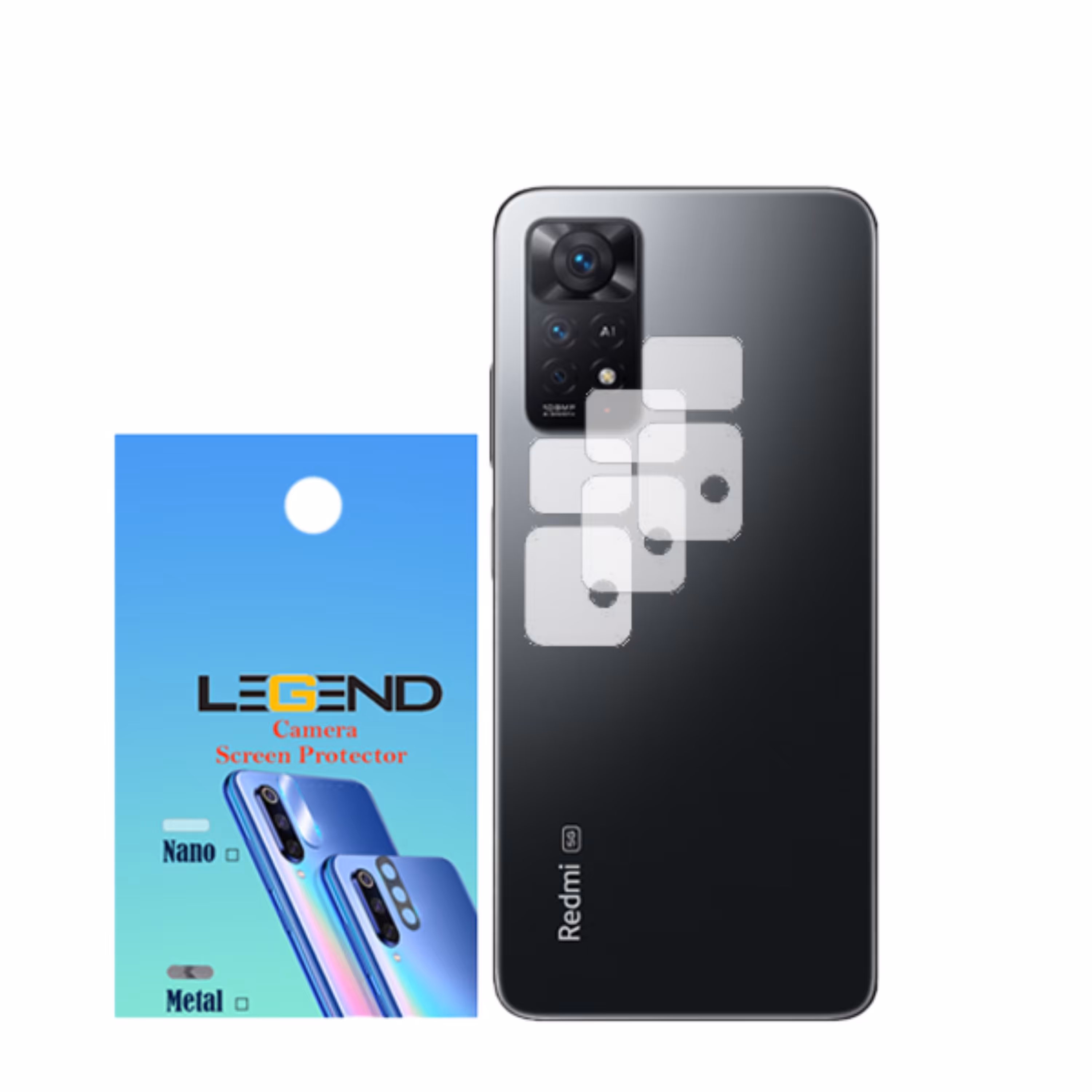 محافظ لنز دوربین نانوگلس مدل LEGEND مناسب موبایل شیائومی Note 11 Pro بسته 3 عددی