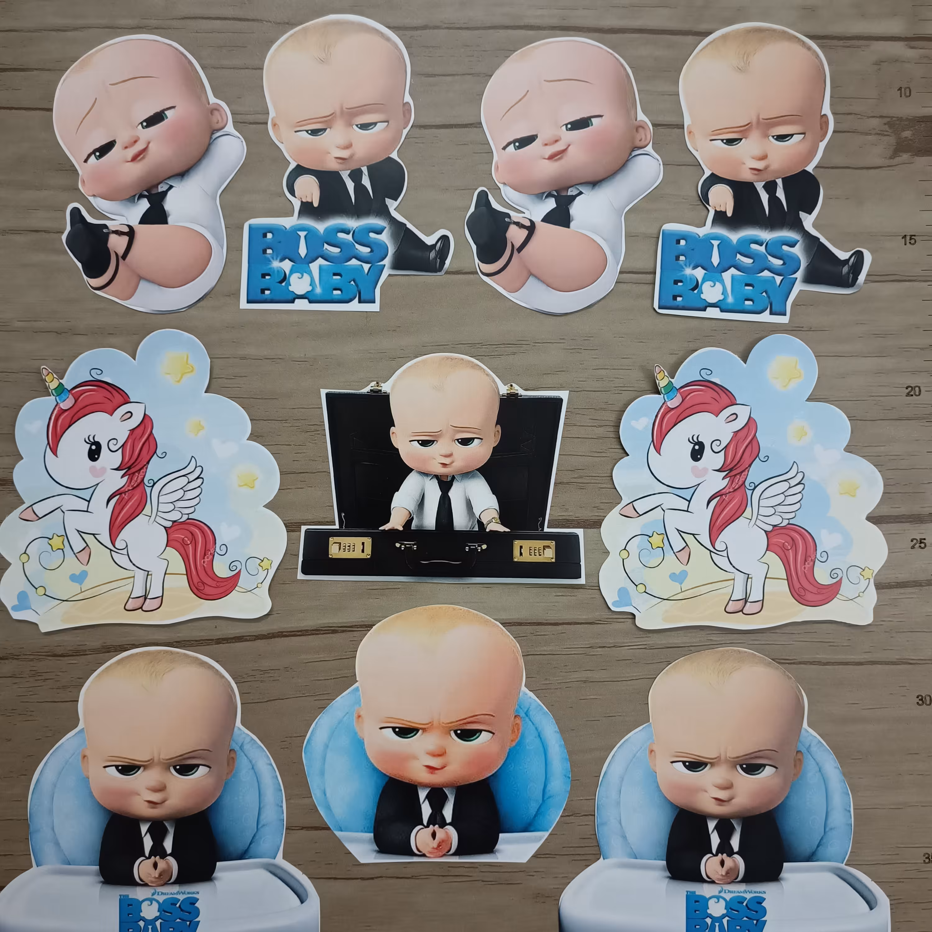 پک 10تایی تاپر چاپی ویژه تزئین کیک تم بچه رئیس