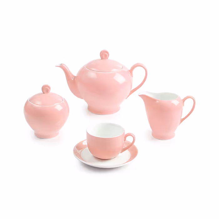 سرویس چینی زرین 6 نفره چای خوری ماربل (17 پارچه)