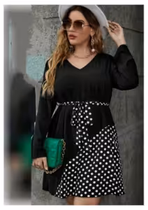 تونیک مجلسی خالدار سایز بزرگ