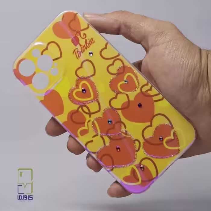 کاور دخترانه آیفون 15 پرو مکس| هولوگرامی قلبی Iphone 15 Pro Max