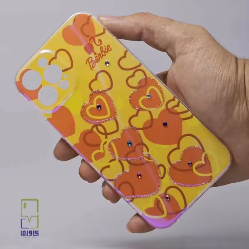 کاور دخترانه آیفون 15 پرو مکس| هولوگرامی قلبی Iphone 15 Pro Max