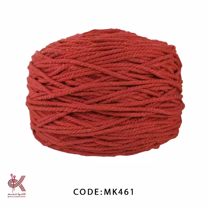  نخ پنبه مکرومه کتان 4 میل تابیده قرمز  461 
