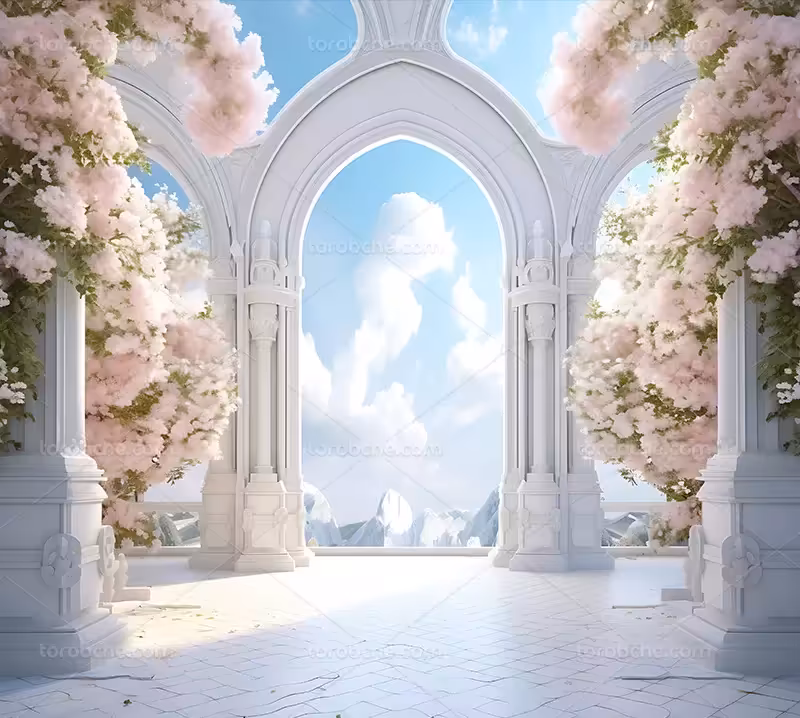 بک دراپ عکاسی با گل و برگ | گرافیک با طعم تربچه