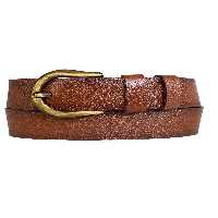 کمربند چند رنگ زنانه جین 100% چرم اصل قهوه ای با سگک برس طلایی افسانه 4 سانتی متر GoDeri