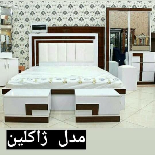 تخت خواب دونفره همراه با لوزام کد 8900
