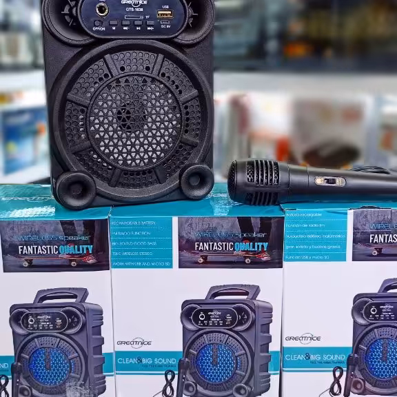 اسپیکر بلندگو شارژی با میکروفن
بلوتوث کد اخ