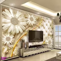 پوستر دیواری طرح گل سه بعدی
