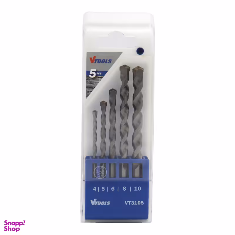 مته الماسه بتن وی تولز مدل YP-SIMAN-05 سایز 4/10 میلی متر مجموعه 5 عددی