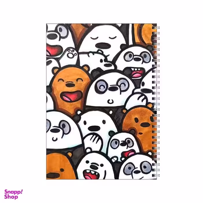 دفتر مشق 100 برگ بامبیلیپ طرح پترن خرس های کله فندوقی کد 4135355