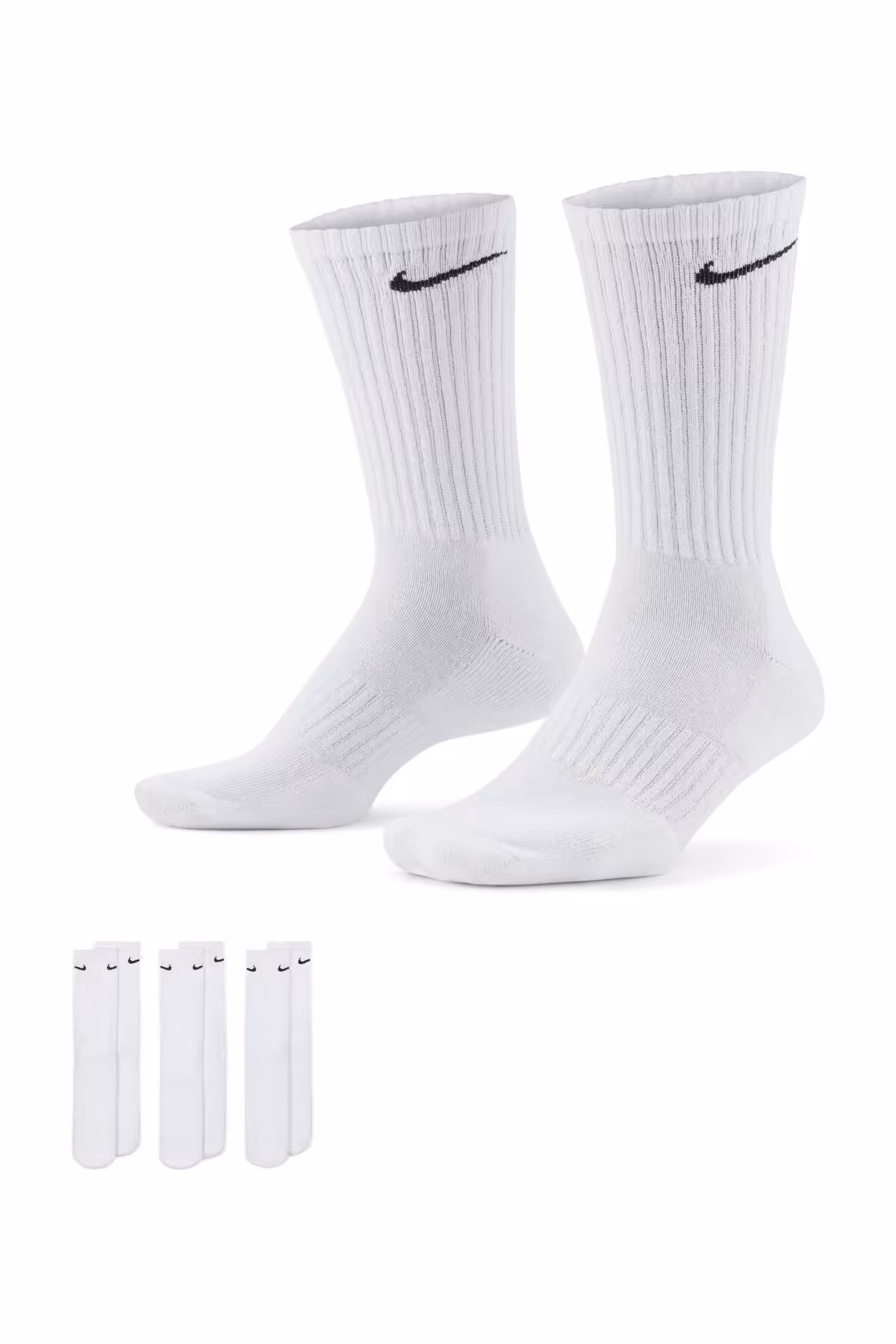 جوراب ورزشی سفید مردانه و زنانه هر روز خدمه CUSH 3PR 100 Nike