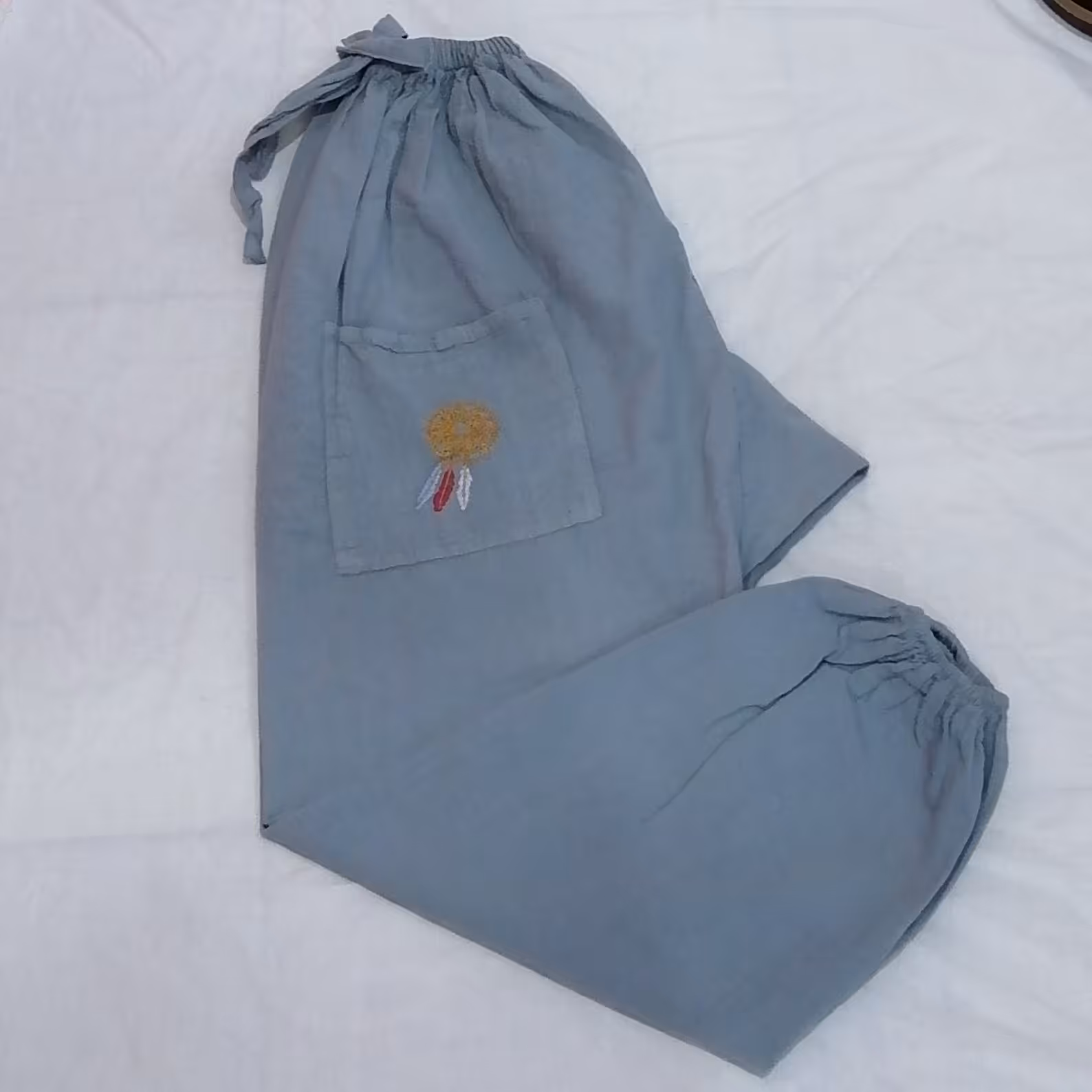 شلوار خمره ای گلدوزی شده