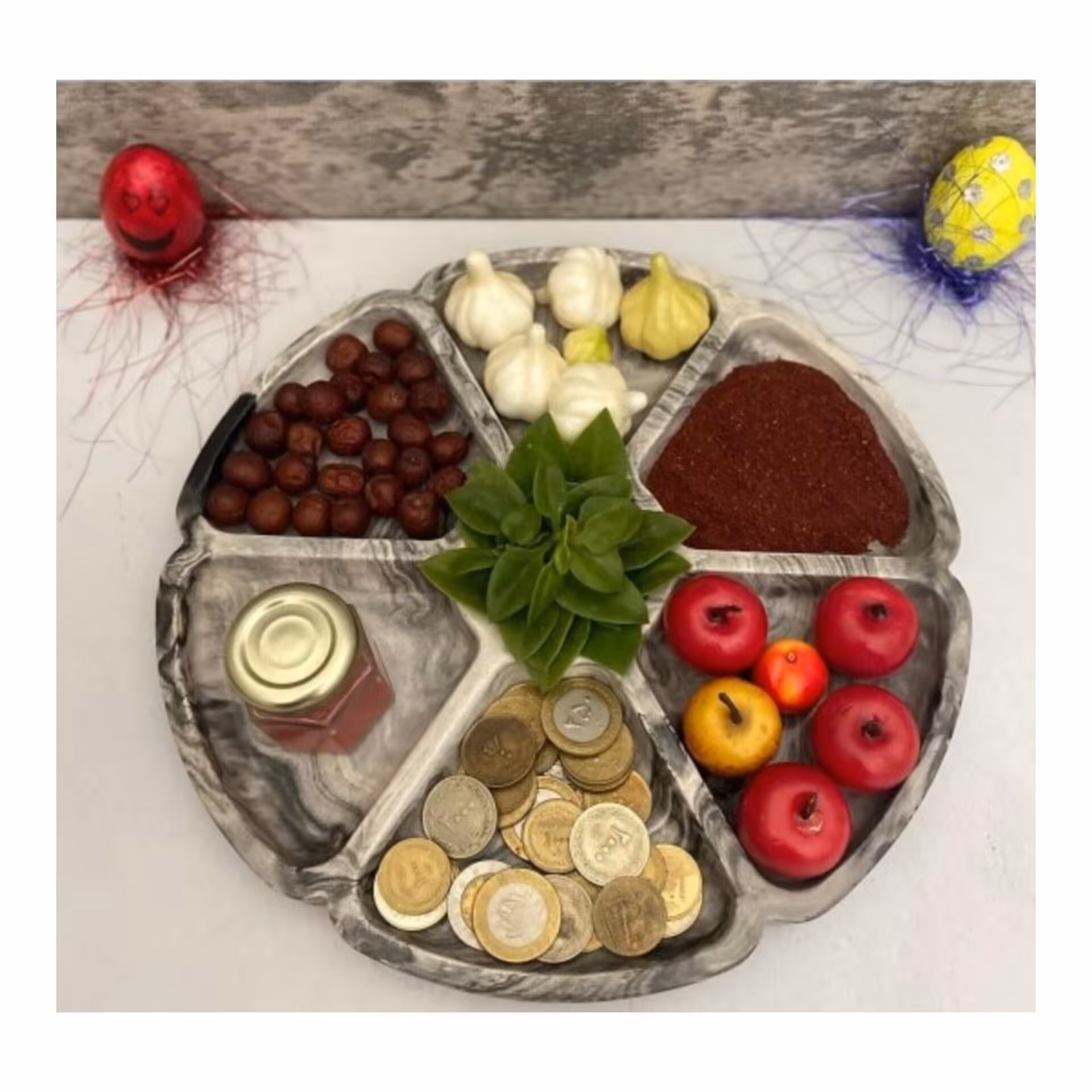 اردو خوری سنگ مصنوعی 6 ضلعی  7تیکه خاکستری 