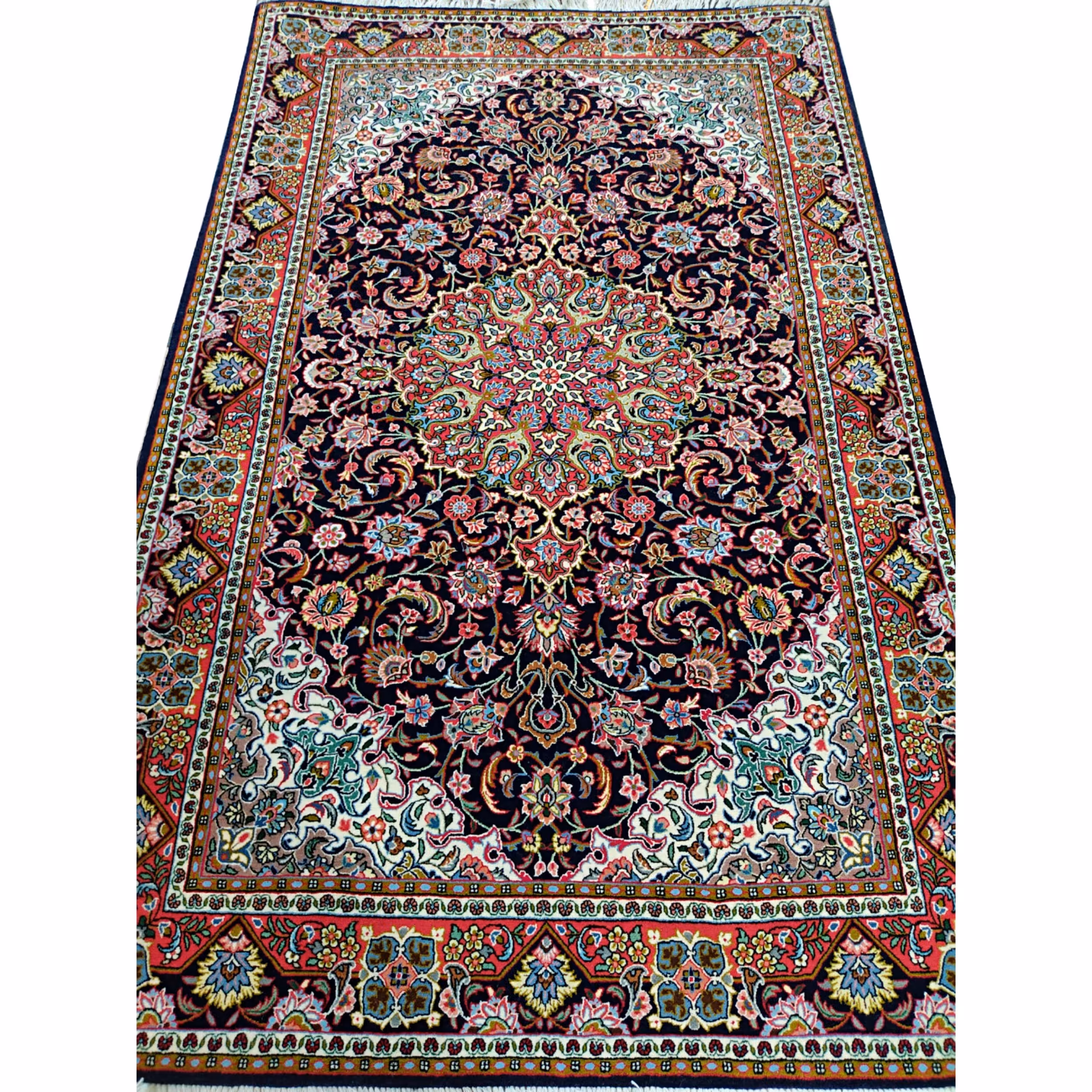 فرش دستبافت قالیچه 3 متری ساروق فوق اعلا 50 رج نقش شاه عباسی 