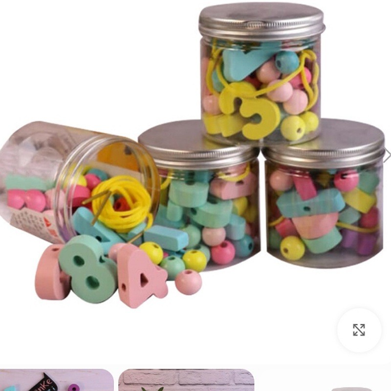نخ و مهره چوبی اعداد