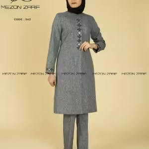 مانتو و شلوار گلدوزی