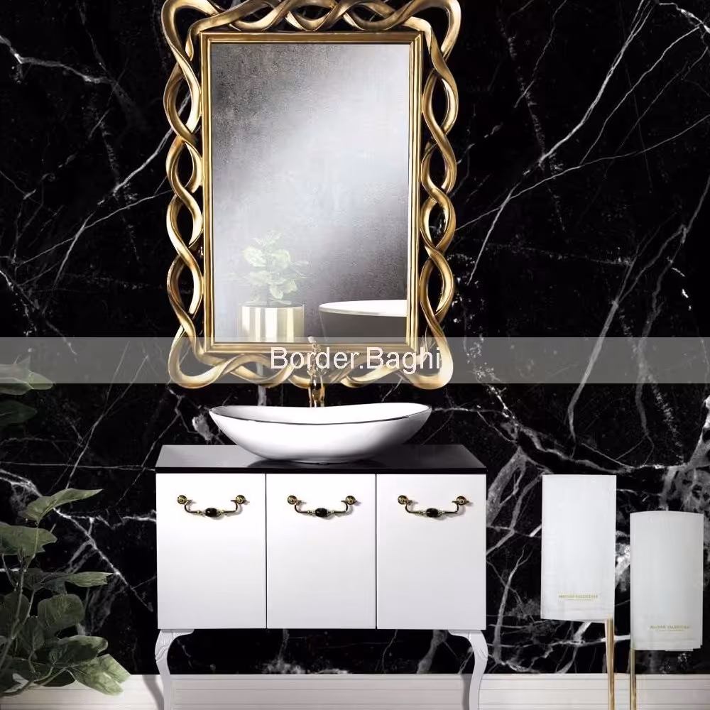کابین روشویی مدل کارن سفید مشکی