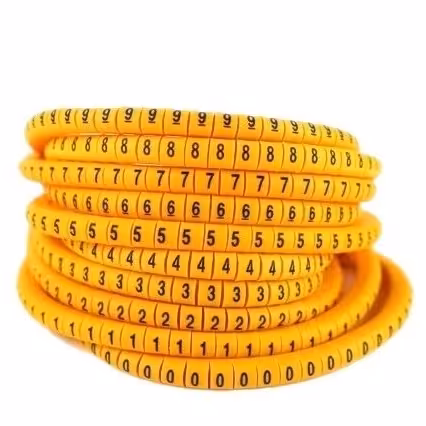 شماره سیم حلقوی سایز EC2 بسته 200تایی رنگ زرد