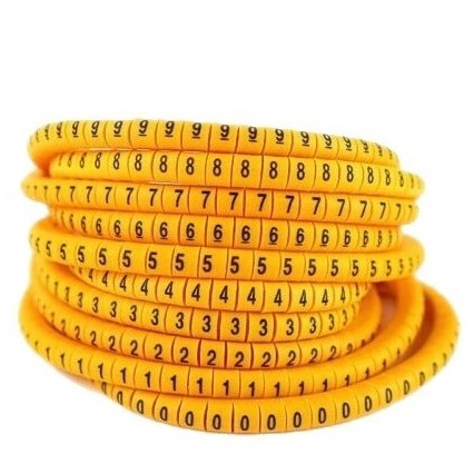 شماره سیم حلقوی سایز EC2 بسته 200تایی رنگ زرد