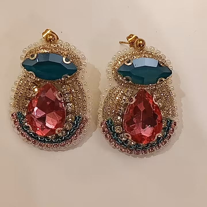 گوشواره جواهردوزی  کد 22