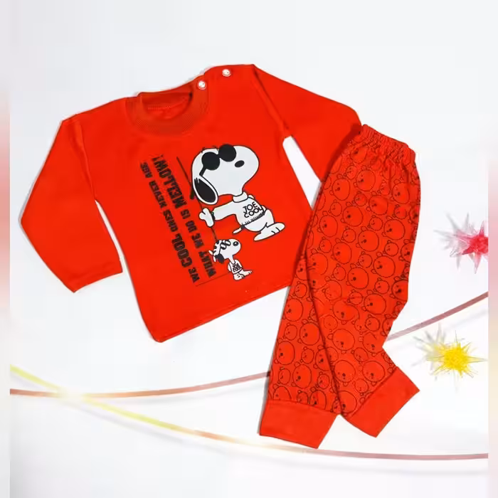 لباس نوزاد بلوز شلوار طرح سگ عینکی