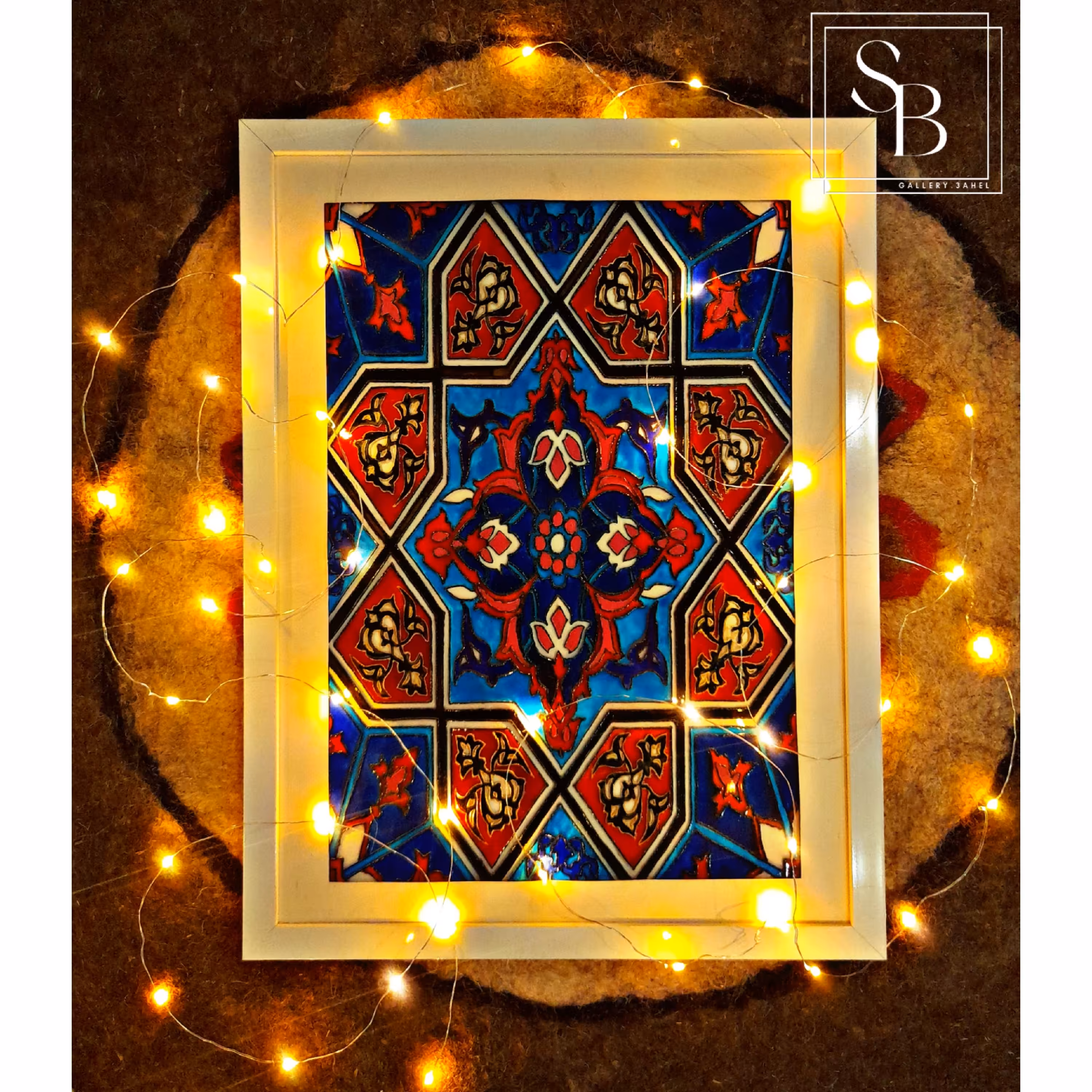 تابلو  ویترای طرح اسلیمی سایز  50×38