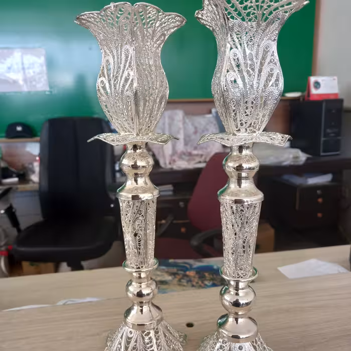 شمعدان لاله  ملیله کاری