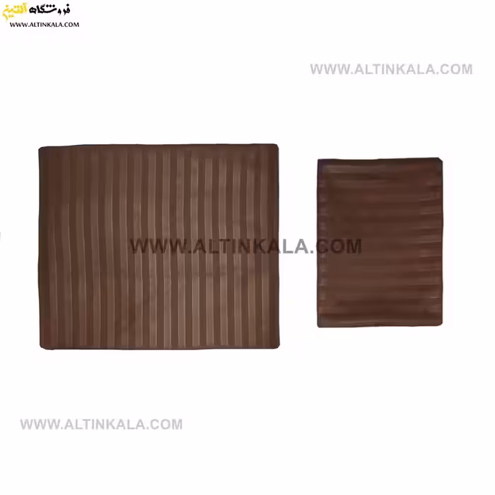 سرویس ملحفه کشدوز یکنفره دوتکه 120×200 طرح هتلی قهوه ای
