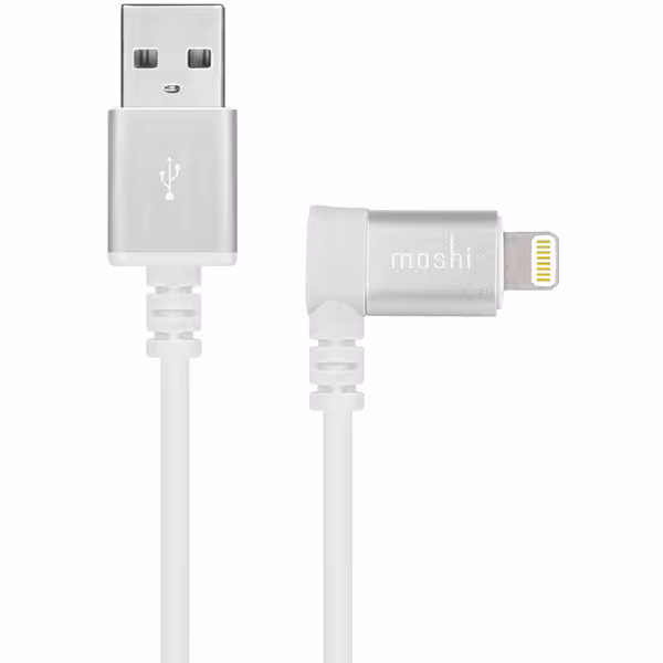 کابل MOSHI موشی LIGHTNING لایتنینگ 1.5 متری 90 درجه سفید - Hiapple.ir