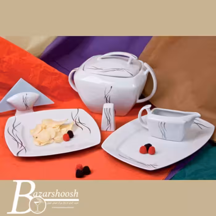 سرویس چینی غذاخوری 107پارچه تقدیس طرح شرر 12نفره کوئین