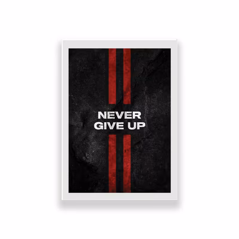 تابلو طرح انگیزشی never give up