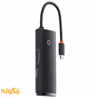 هاب یو اس بی 4 در 1 با کابل 25 سانتی‌متری بیسوس مدل WKQX080001 - زنگوله