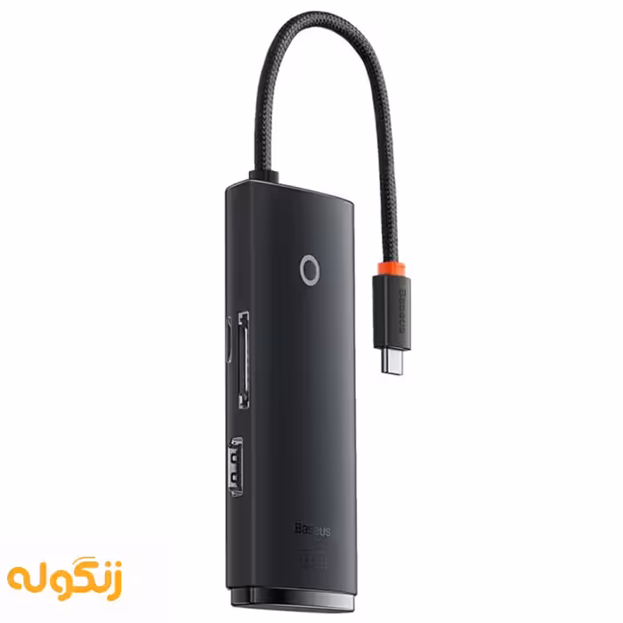 هاب یو اس بی 4 در 1 با کابل 25 سانتی‌متری بیسوس مدل WKQX080001 - زنگوله