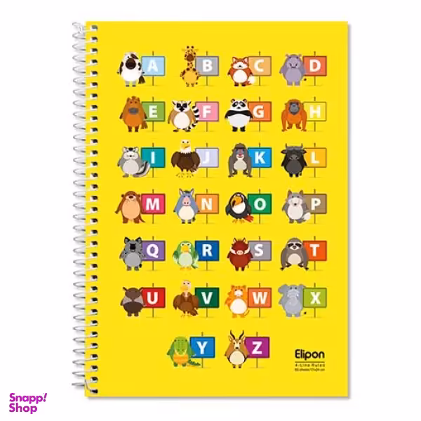 دفتر مدرسه‌ای‌ 60 برگ چهارخط وزیری سیمی فانتزی جلد گلاسه الیپون (Elipon) کد 2911349 وزن 300 گرم