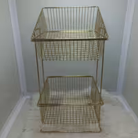 جا سیب زمینی پیاز دو طبقه طلائی استیل متحرک