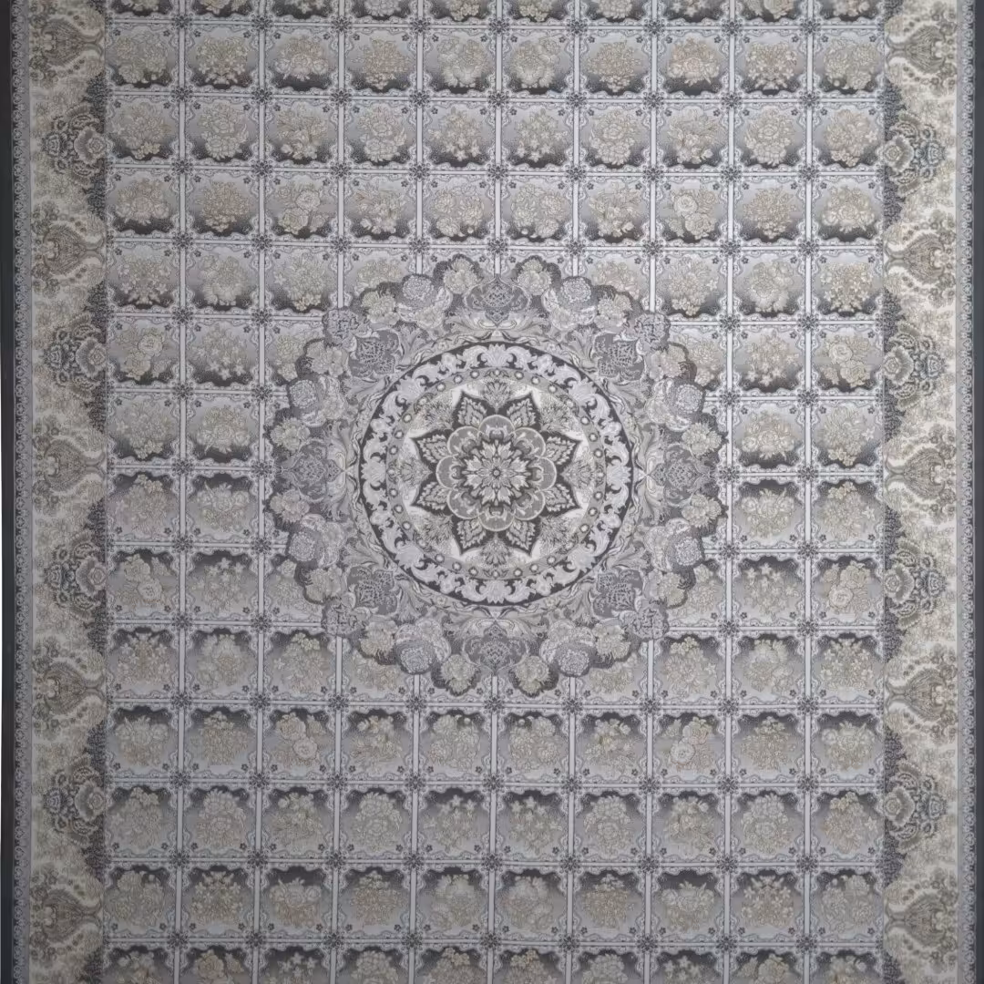 فرش 700 شانه اکرولیک   12 متری  طرح تمنا دودی