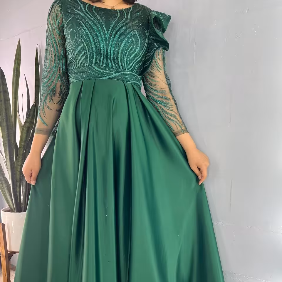 ماکسی لباس مجلسی جدید پوشیده ساتن گیپور اکلیلی نامزدی عقد ساقدوش سایز 38 تا 48