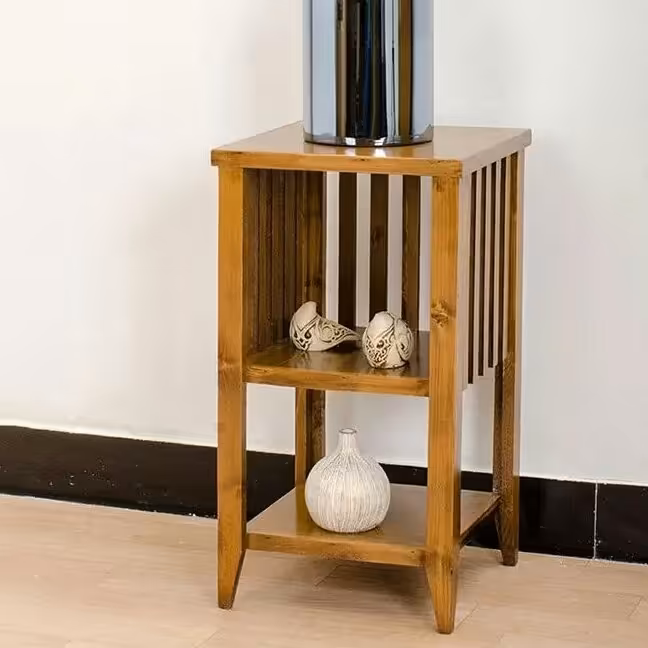 استند دکوری چوبی چوب زیبای روس رنگ قهوه ای روشن (پس کرایه)