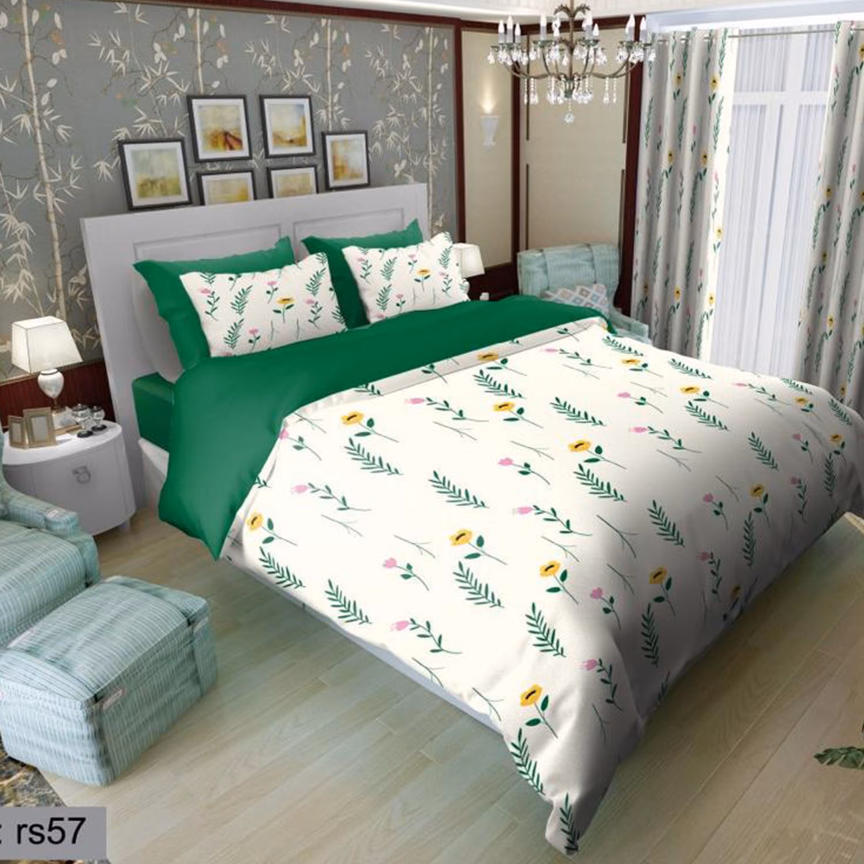 سرویس روتختی 2 نفره تنسل چاپی برندترک لند(Turk Land) rs 57