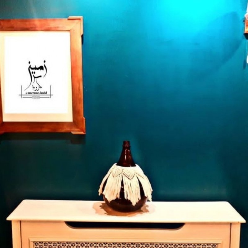 روکش جام تزئینی دست بافت جنس نخ کتان قابل شستشو وزن 200 گرم