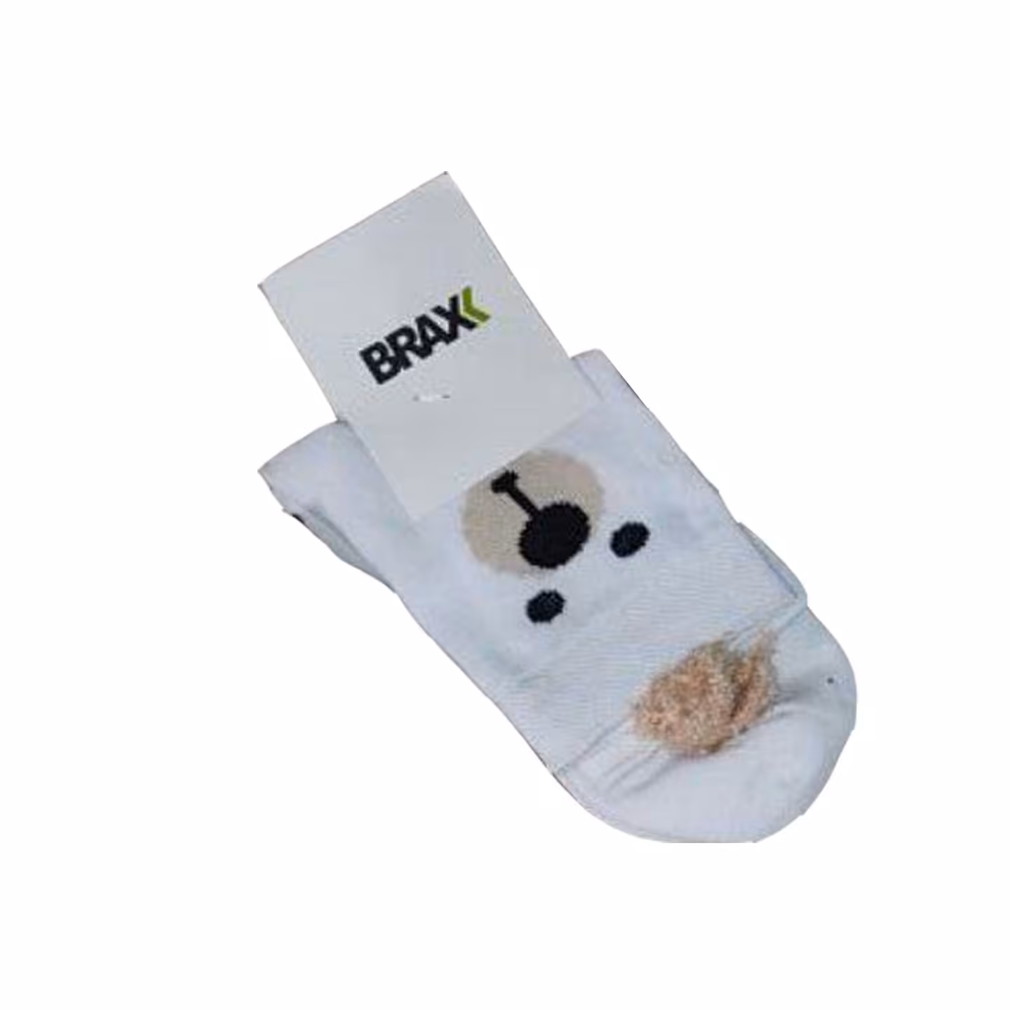 جوراب پسرانه طرح خرس رنگ سفید برفی