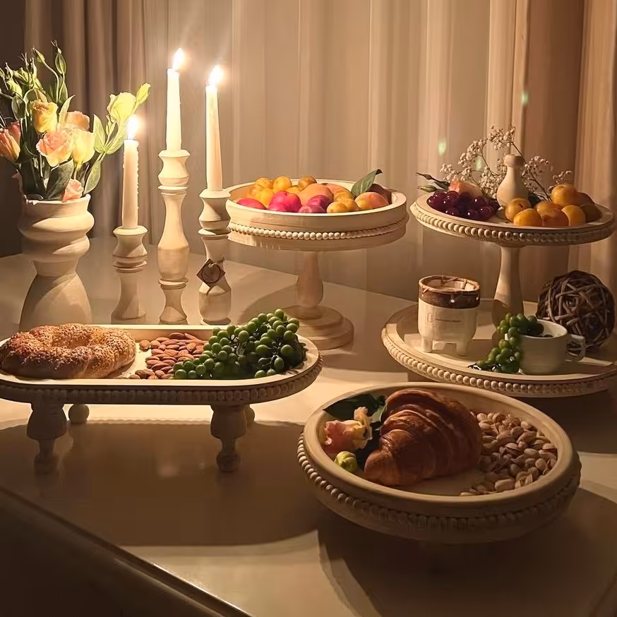 سرویس رایزر چوبی  ،مناسب برای پذیرایی و ظروف دکوری