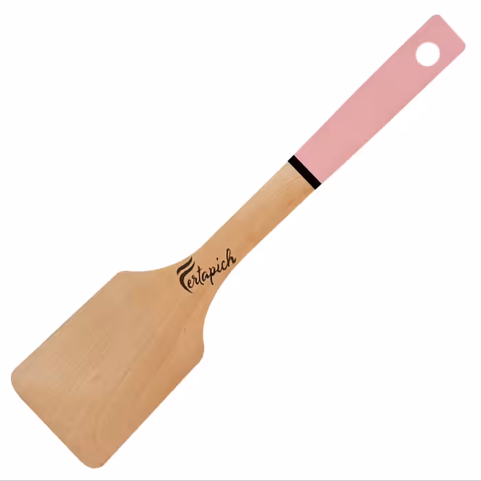 کفگیر چوبی برگردان فرتاپیچ  رنگ صورتی