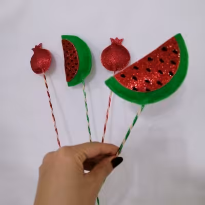 گیفت یلدایی چوبی تاپر یلدا قاچ هندوانه و انار