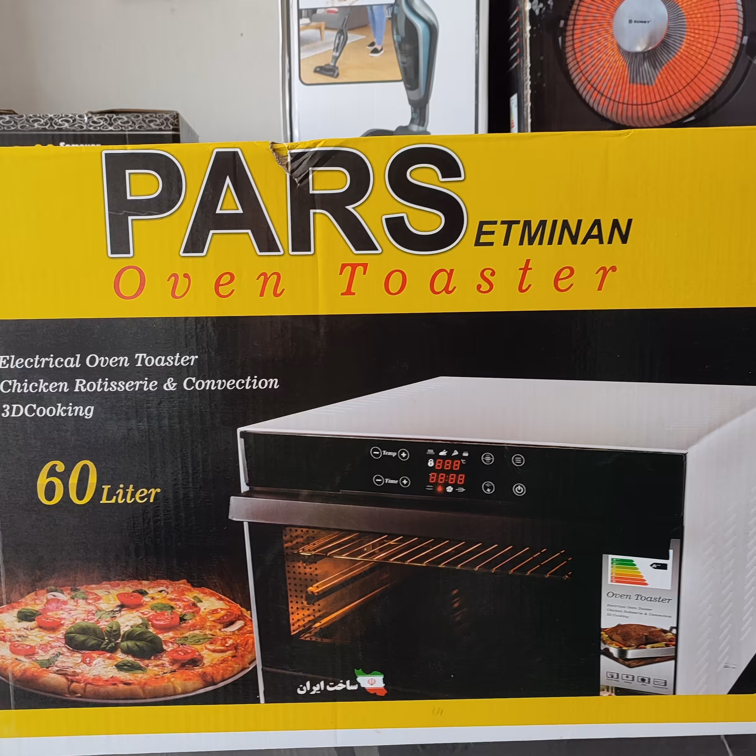 آون توستر لمسی پارس 60لیتری استیل طوسی رنگ