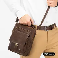 کیف دوشی زارا کد 24581 جنس چرم مصنوعی رنگ قهوه ای
