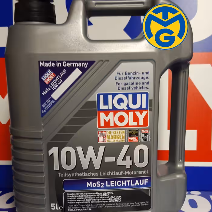 روغن موتور لیکومولی 40-10وارداتی آلمان5لیتر باترکیبی از کربن MOS2ترمیم کننده قطعات داخلی خودرو خودروهای با دورموتوربالا