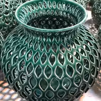 گلدان سفالی طرح مشبک لوزی سایز بزرگ